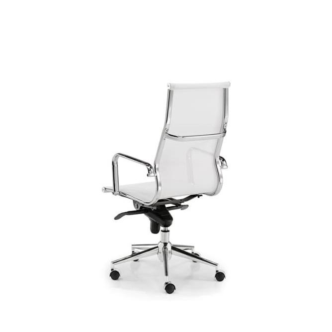 Silla dirección cromada y de  malla