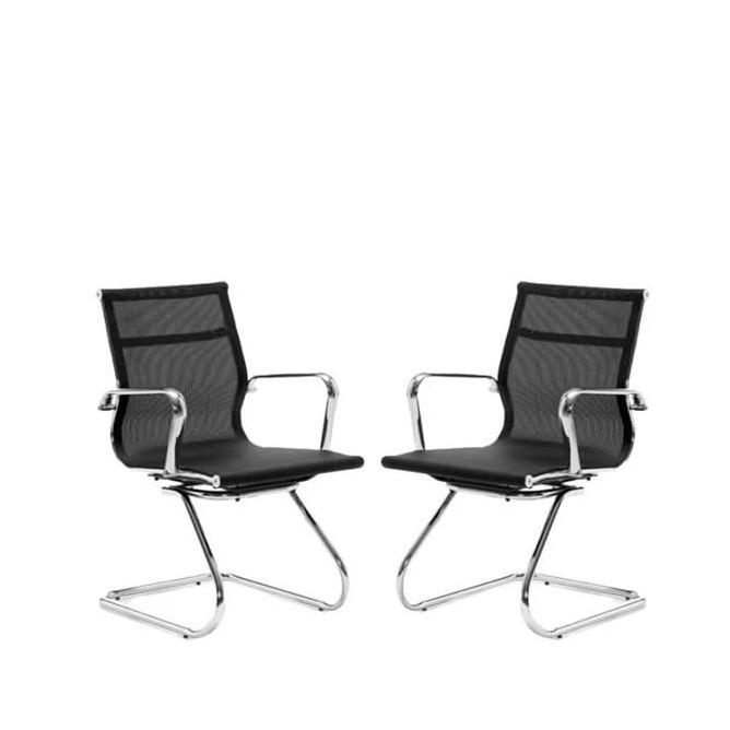 silla confidente malla y base base patin