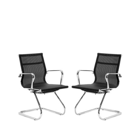 silla confidente malla y base base patin