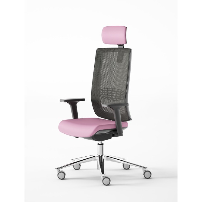Silla Córcega de JDM con y sin cabezal, respaldo en malla-Mercaoficina