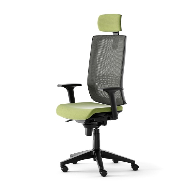Silla Córcega de JDM con y sin cabezal, respaldo en malla-Mercaoficina