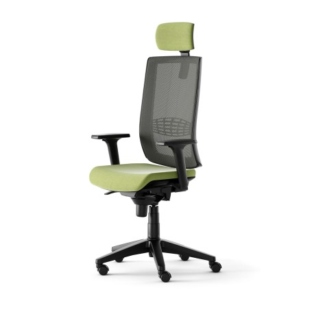 Silla Córcega de JDM con y sin cabezal, respaldo en malla-Mercaoficina