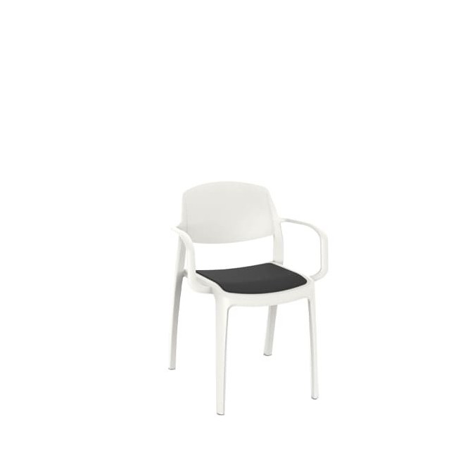 Silla colectividad tapizada exterior e interior