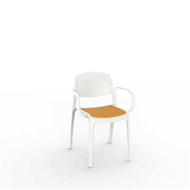 Silla colectividad tapizada exterior e interior