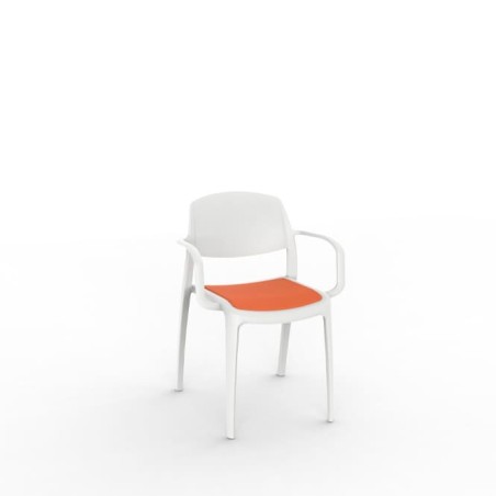 Silla colectividad tapizada exterior e interior