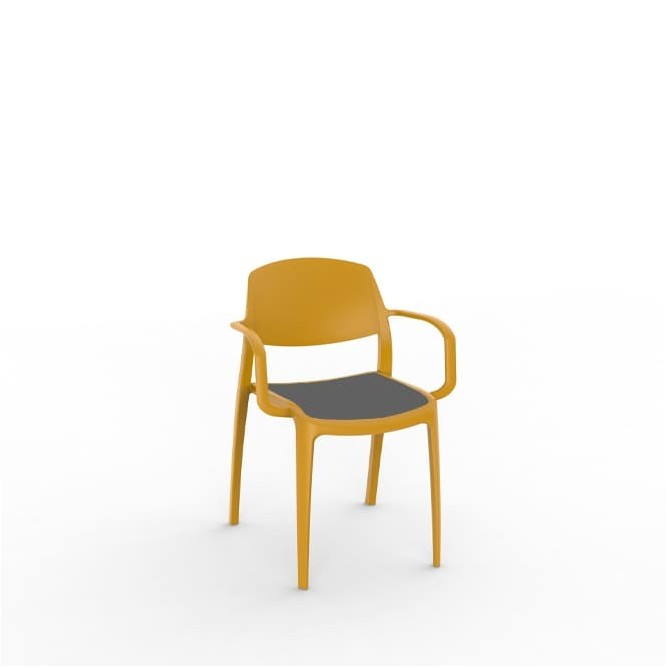Silla colectividad tapizada exterior e interior
