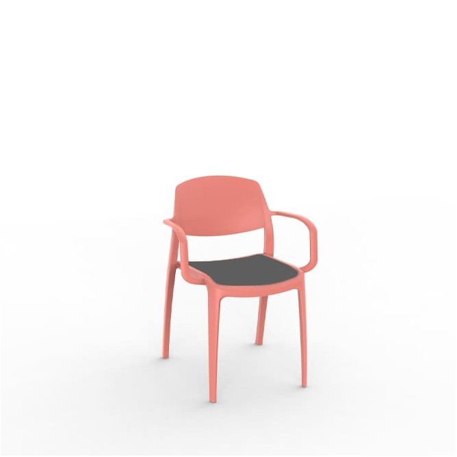 Silla colectividad tapizada exterior e interior