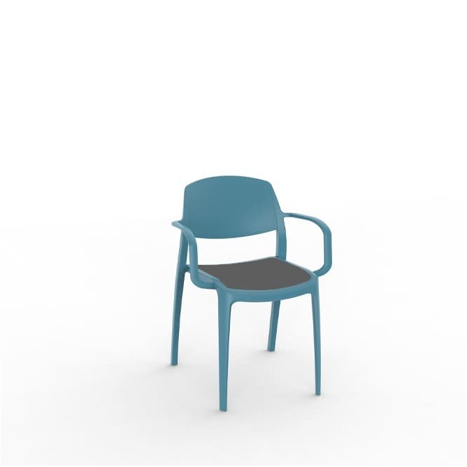 Silla colectividad tapizada exterior e interior