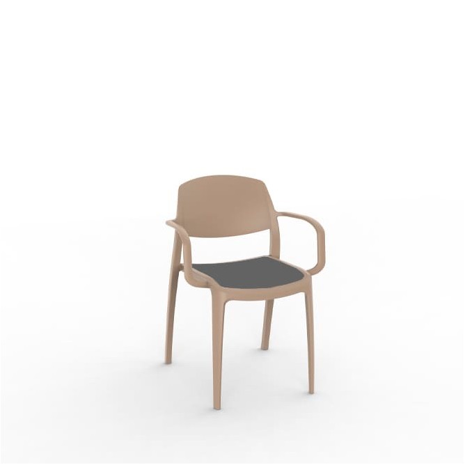 Silla colectividad tapizada exterior e interior