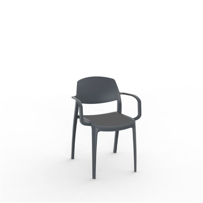 Silla colectividad tapizada exterior e interior