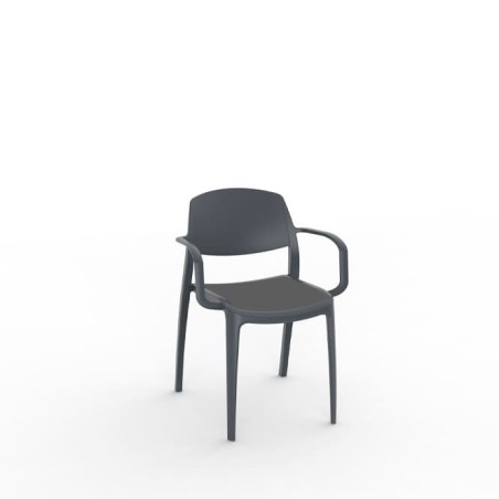 Silla colectividad tapizada exterior e interior