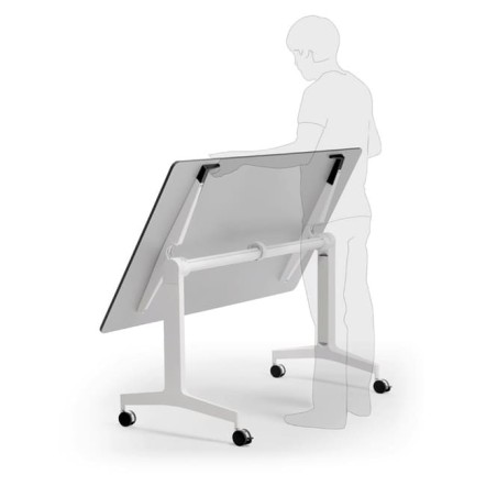 Mesa operativa TRAVEL ABATIBLE en blanco