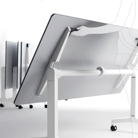 Mesa operativa TRAVEL ABATIBLE en blanco