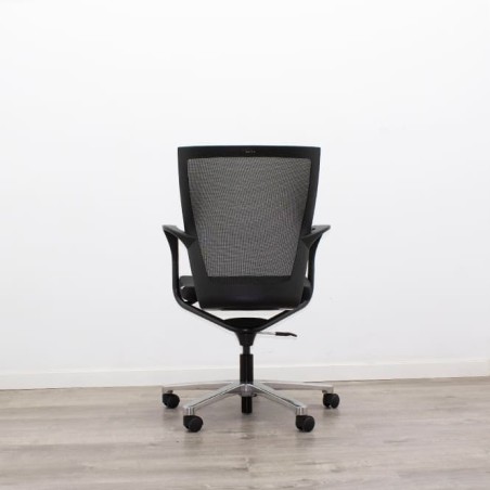 Silla operativa giratoria con respaldo de rejilla negro