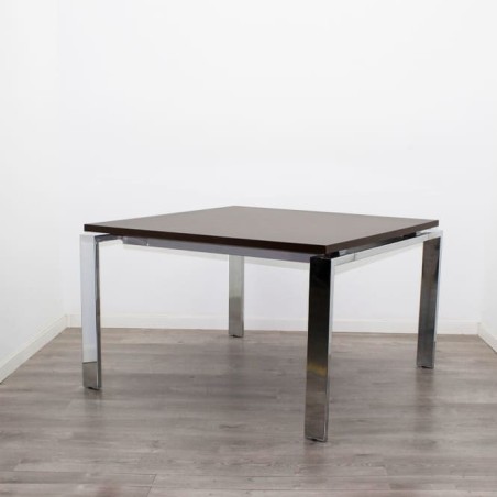Mesa de reunión tapa en nogal de 120cm ancho