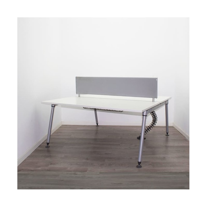 Mesa multipuestos de 2 o 4 puestos en blanco y gris