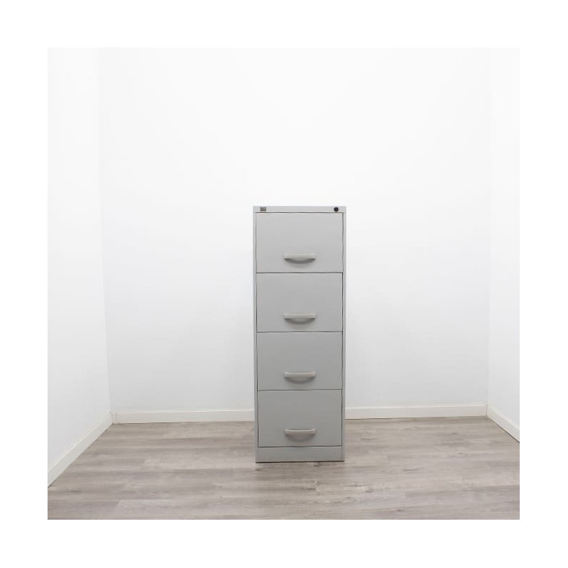 Archivador metálico gris claro de 4 cajones de 47cm