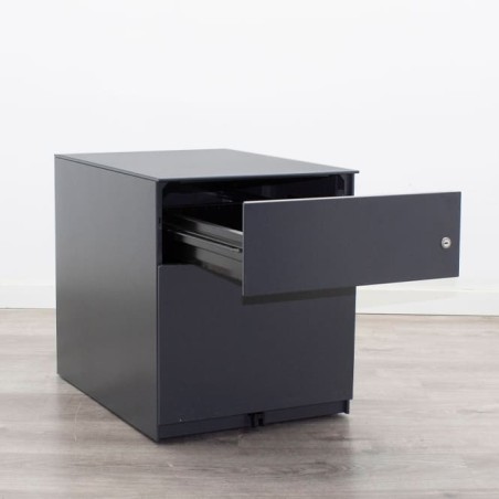 Cajonera metálica gris antracita con cajón y archivo - Mercaoficina