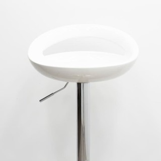 Taburete asiento PVC blanco con base cromada