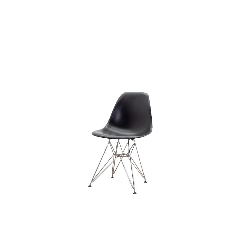 Silla colectividad VITRA en negro y base cromada