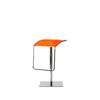 Taburete asiento naranja base peana elevable