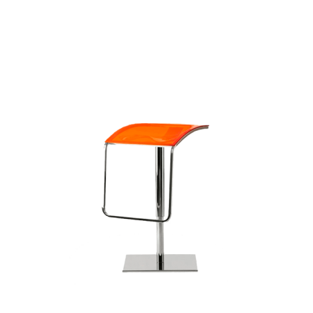 Taburete asiento naranja base peana elevable