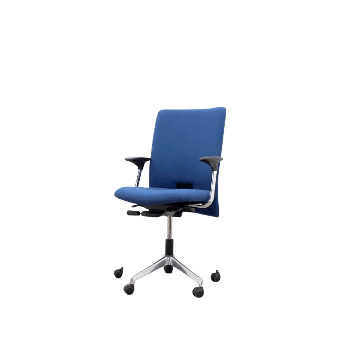Silla operativa sincro azul con brazos fijos