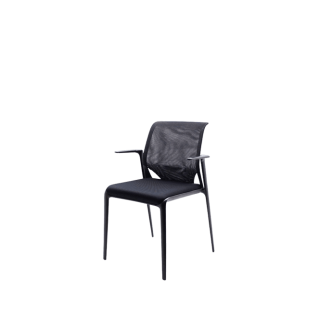 silla confidente VITRA con brazos y estructura negra