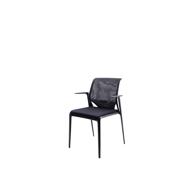 silla confidente VITRA con brazos y estructura negra