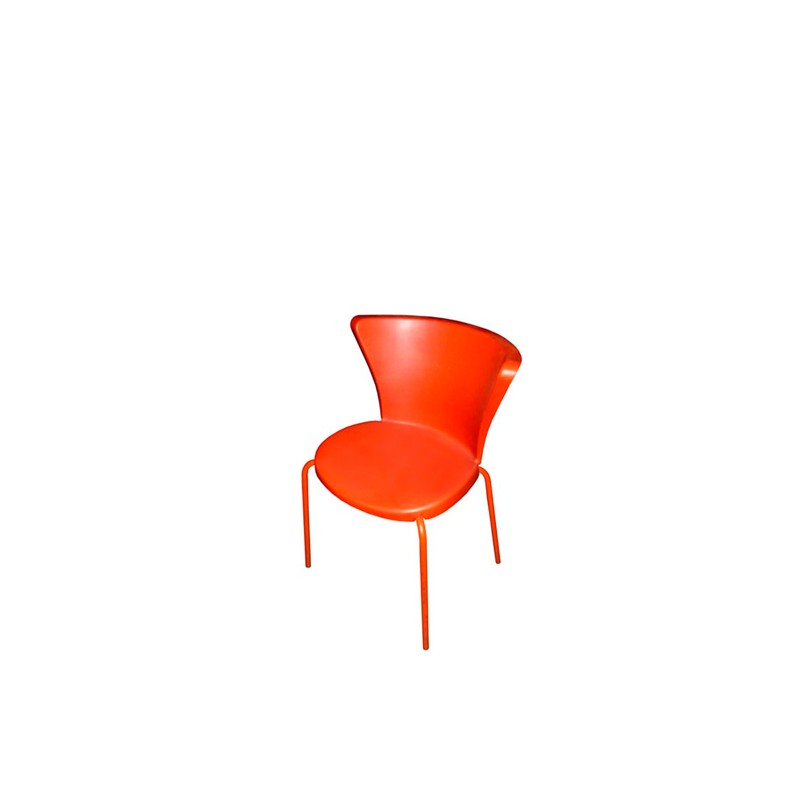 Silla colectividad de PVC en naranja