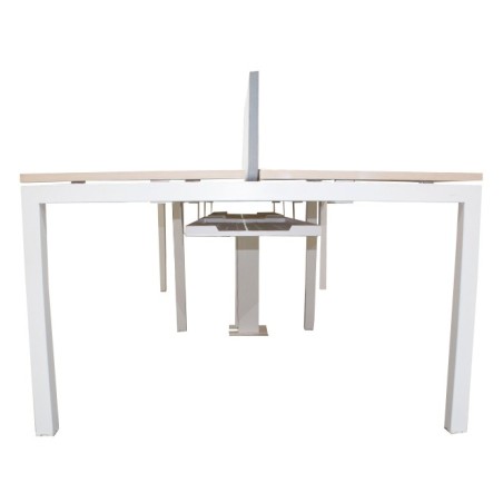 Mesa multipuestos de 4 puestos con separador gris