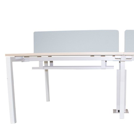 Mesa multipuestos de 4 puestos con separador gris