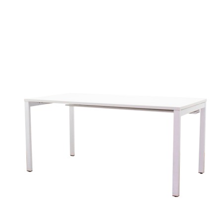 Mesa operativa blanca y estructura blanca de 160cm