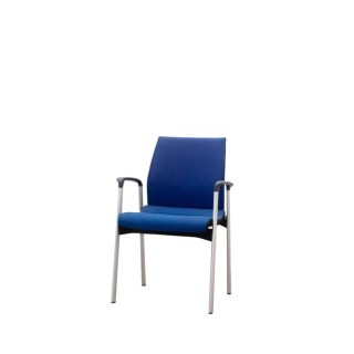 Silla confidente azul de 4 patas grises