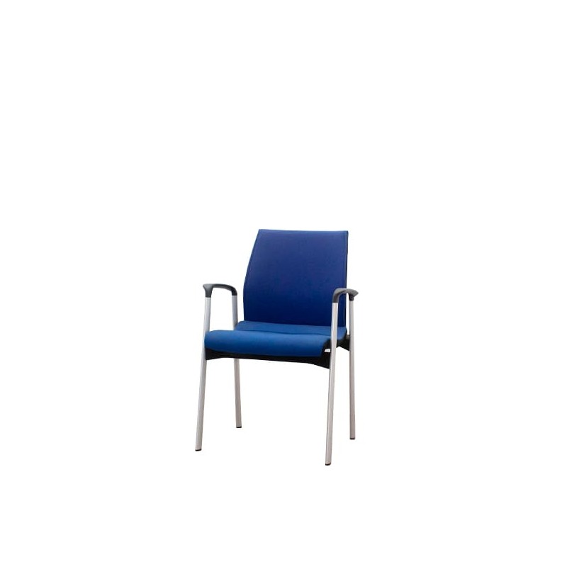 Silla confidente azul de 4 patas grises