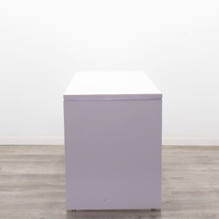 Mesa operativa blanca con pata panel de 140cm