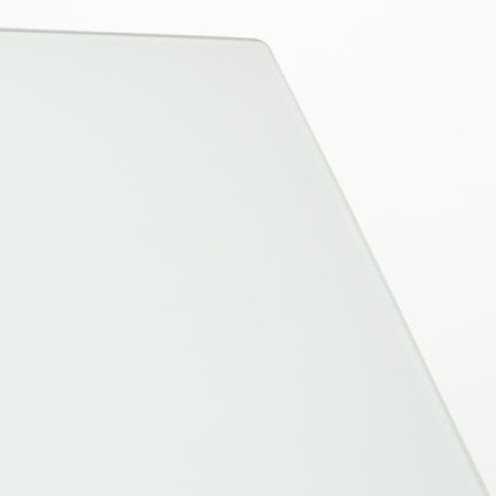 Mesa operativa cromada y cristal templado de 180cm