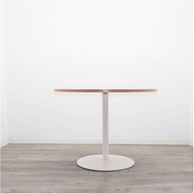 Mesa reunión redonda tapa en olmo de 100cm