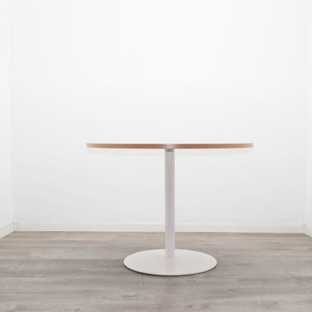 Mesa reunión redonda tapa en olmo de 100cm