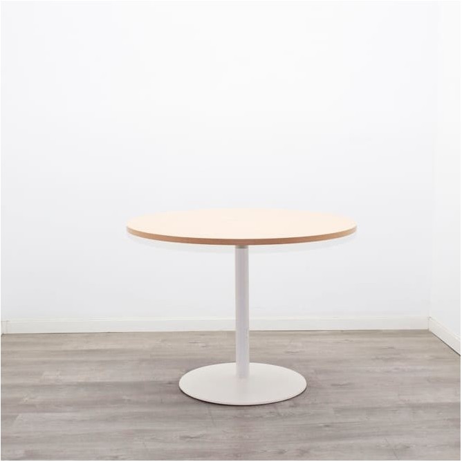Mesa reunión redonda tapa en olmo de 100cm