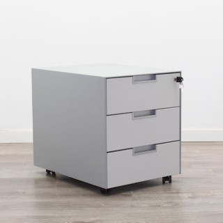 Cajonera metálica gris 3 cajones con llave 2