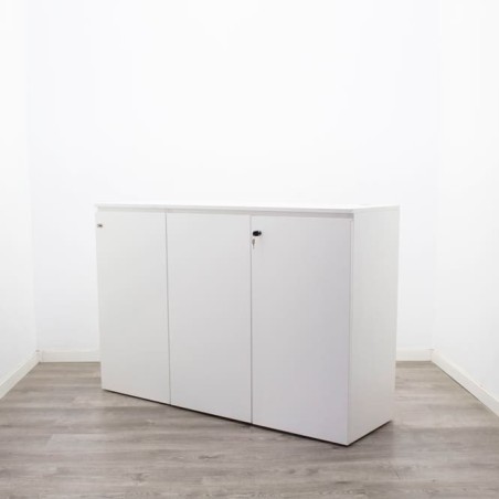 Armario bajo blanco de 2 cuerpos 150cm