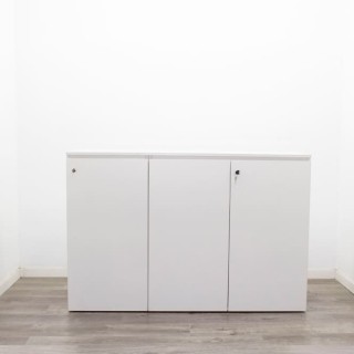 Armario bajo blanco de 2 cuerpos 150cm 2