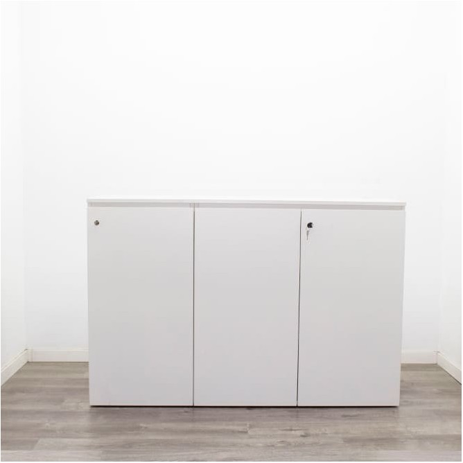 Armario bajo blanco de 2 cuerpos 150cm