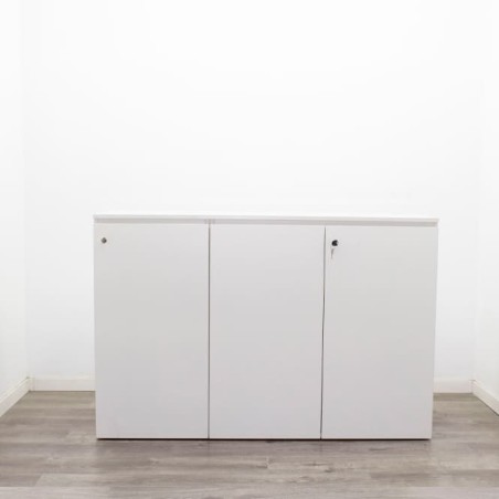 Armario bajo blanco de 2 cuerpos 150cm