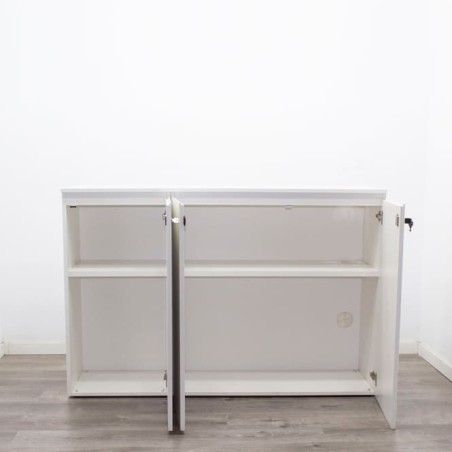 Armario bajo blanco de 2 cuerpos 150cm