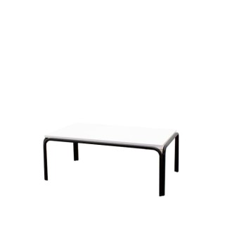 Mesa auxiliar negra con tapa melamina blanca