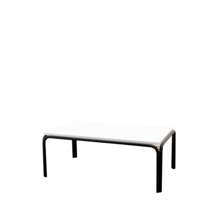 Mesa auxiliar negra con tapa melamina blanca