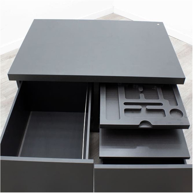 Armario bajo con 2 cajones en gris antracita de 84cm