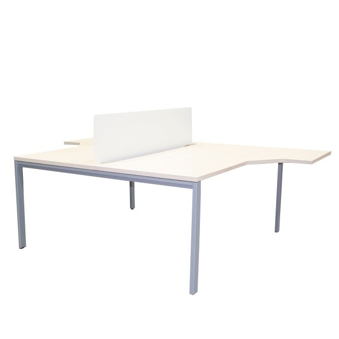 Mesa multipuestos de 2 puestos con separador y ala